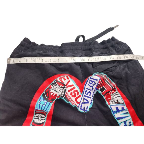 EVISU Heritage Custom XL Sweatpants Red Daicock Graphic Logo Streetwear Joggers - Picture 10 of 16